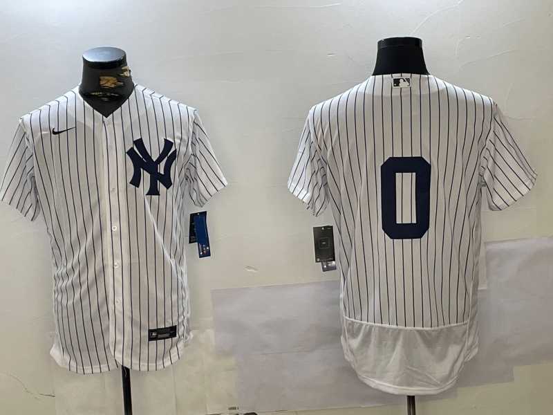 Mens New York Yankees #0 Marcus Stroman No Name White Flex Base Stitched Jersey